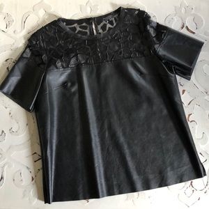 Women’s L Black Leather-esque Top